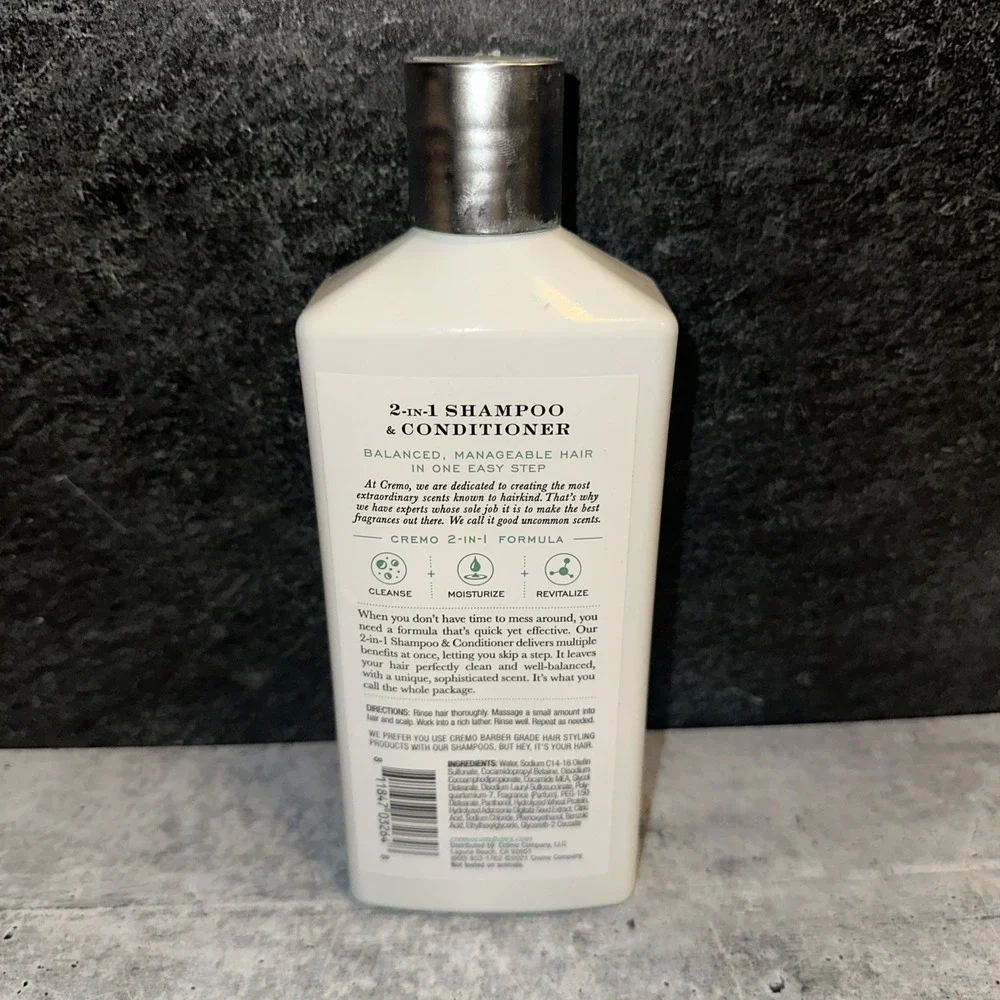 1 Cremo 2 In 1 Shampoo & Conditioner Silver Water & Birch NEW